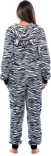 Vista 3 de Just Love - Pijama tipo enterizo para adultos con estampado de piel de animal