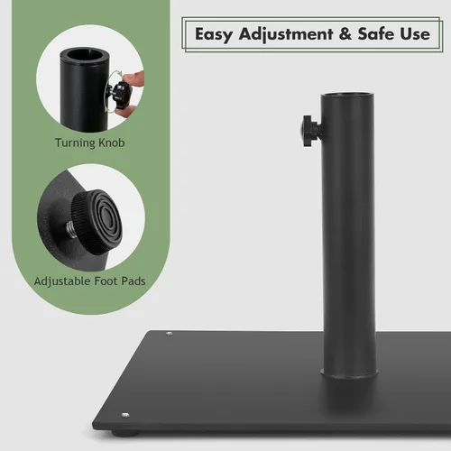 Vista 6 de Tangkula Base de sombrilla de patio de 35 libras, soporte de sombrilla resistente de 20 pulgadas, base cuadrada para sombrilla con almohadillas