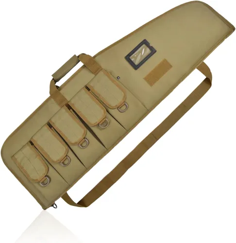 Vista 8 de AUMTISC Funda táctica suave para pistola, bolsa de transporte para rifle con 5 bolsas y correa de hombro ajustable, 38/42 pulgadas