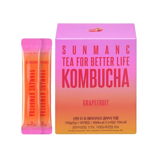 Vista 14 de SUNMANC Kombucha 10 sobres, bebida fermentada probiótica con burbujas, mezcla de bebida en polvo conveniente, té en polvo, bajas calorías, azúcar