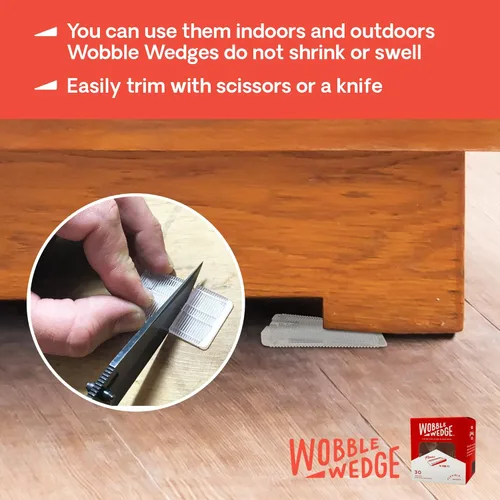 Vista 3 de Wobble Wedges Cuñas de plástico flexibles, cuñas de nivelación para mejoras del hogar, niveladores de muebles, mesa e inodoro para nivelación