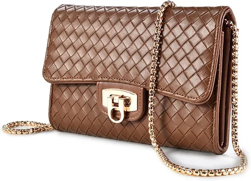 Vista 10 de Women's Textured PU Crossbody Bag, Small Gold Chain Shoulder Purse for Daily Use