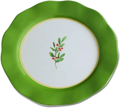 Vista 10 de Beatriz Ball VIDA Alegria - Platos llanos de 11 pulgadas, juego de 4 pulgadas, color blanco, elegante melamina de lujo con borde de perlas, ideal