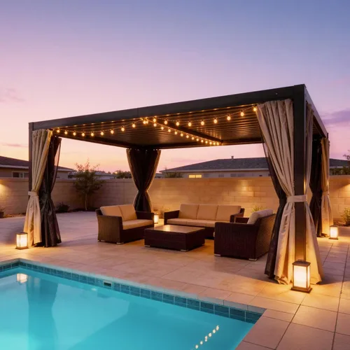 Vista 10 de Domi 10'x10' Aluminum Louvered Pergola Outdoor Pergola with Adjustable Roof Sun Shade Gazebo with Gutter System for Backyard Garden Deck (Dark Grey)