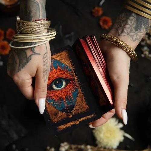 Vista 3 de Earth Moon Magick - Tarot del Reino de las Sombras - 78 + 2 cartas adicionales, guía con palabras clave, juego de cartas de tarot oráculo, ideal