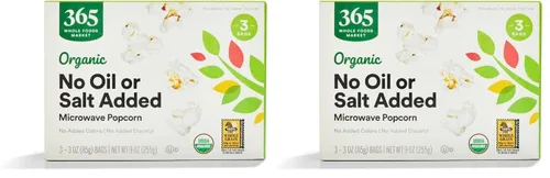 Vista 7 de 365 by Whole Foods Market, Palomitas de maíz orgánicas sin aceite o sal para microondas, 9 onzas
