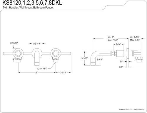 Vista 9 de Kingston Brass KS8122DKL Kaiser - Grifo de baño (latón pulido)