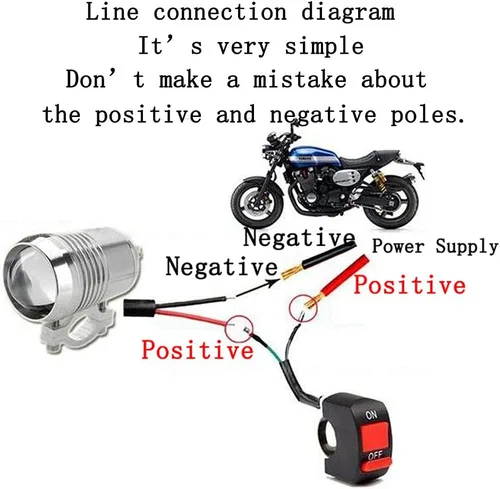 Vista 5 de 2 luces LED brillantes de trabajo auxiliar para motocicleta de 30 W + 2 interruptores de botón de encendido/apagado, universales para automóvil