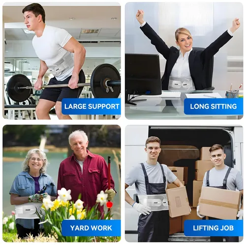 Vista 7 de Soporte de espalda para aliviar el dolor de espalda baja - Cinturón de soporte de espalda para mujeres y hombres para hernia de disco, ciática.