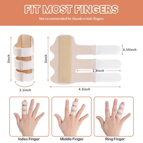 Vista 7 de Férula de dedo de gatillo, férulas de dedo para enderezar y disparar dedos y dedos rotos, soporte de dedo se ajusta al índice, dedos anulares Beige