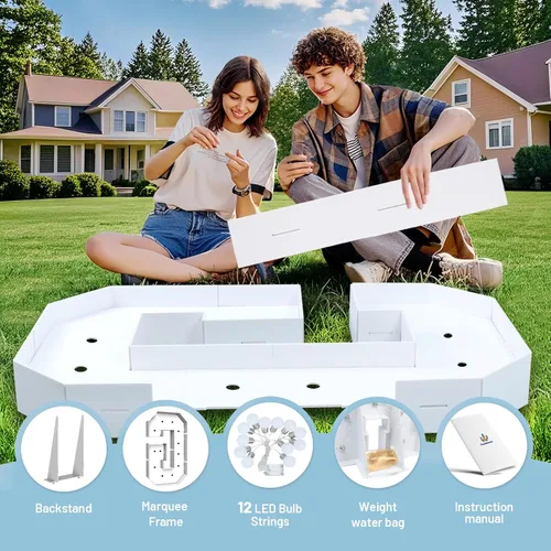 Vista 138 de Marquesina de 3 pies con números iluminados 0, decoración de fiesta, letras grandes iluminadas con bolsa de agua pesada, juego de tablas de espuma