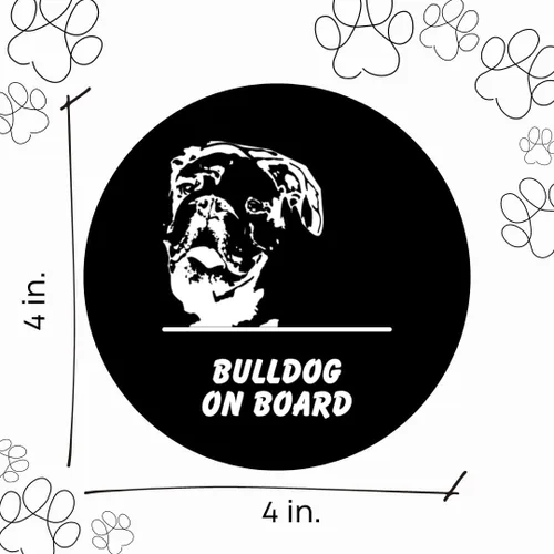 Vista 3 de Pegatinas de coche Bulldog Dogs a bordo