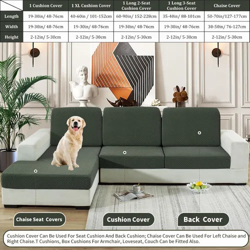 Vista 7 de YEMYHOM - Fundas elásticas para cojín individual, protector de sofá, silla, asiento, funda deslizante, funda suave de sofá, reemplazo, grande, a