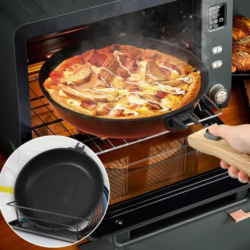 Vista 3 de Sartén antiadherente de 9.5 pulgadas con asa desmontable, sartén con asa desmontable antiadherente, sartén para tortilla apta para horno