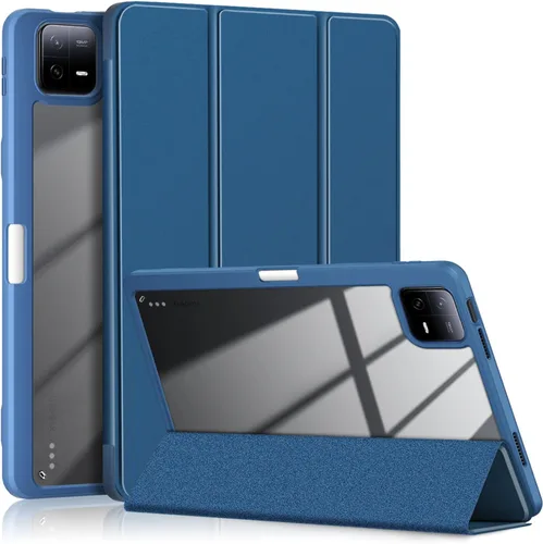 Funda para Xiaomi Pad 6 de 11 pulgadas, carcasa rígida transparente para Xiaomi Pad6 Pro 2023, con encendido y apagado automático, azul oscuro