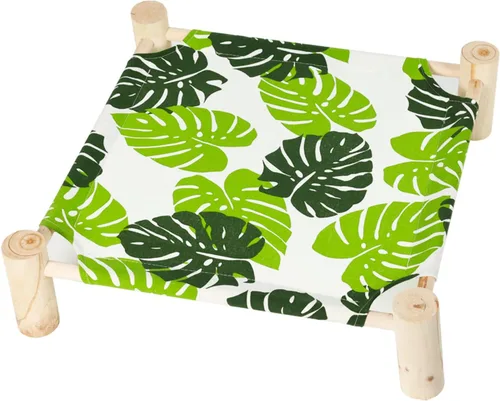 Vista 7 de Patas Lague Hamaca para gatos y perros, cama para perros pequeños, de madera, para gatos, mascotas, conejos, refrigeración, elevada