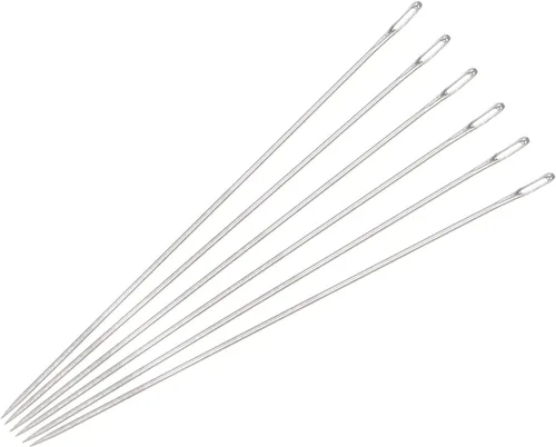 Vista 6 de uxcell 60 agujas de abalorios finas, finas, largas, rectas para bordar, de acero inoxidable, 1.26 pulgadas