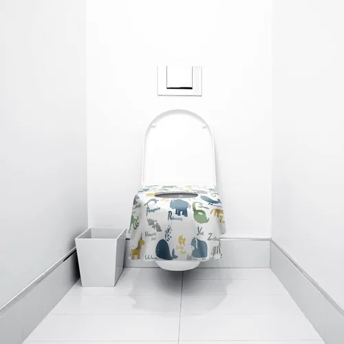 Vista 8 de Blissful Diary 20 piezas de cubiertas desechables para asiento de inodoro para niños pequeños y adultos, extragrandes impermeables, paquete portátil
