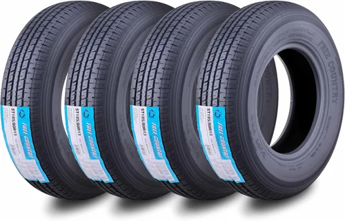 Vista 10 de Free Country Grand Ride Set de 4 Neumáticos de Remolque ST205/75R15 205 75 15 8 Capas Rango de Carga D Radial con Cinturón de Acero con Protector