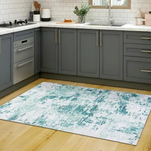 Vista 4 de Auemtyn Alfombra lavable de 6 x 9, moderna, abstracta, suave, delgada, antideslizante, para interiores, para sala de estar, dormitorio, comedor