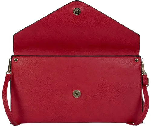 Vista 2 de Mabel Women's Wristlets Clutch Envelope Purse in Faux Vegan Leather with a Long Shoulder Strap - PIPER