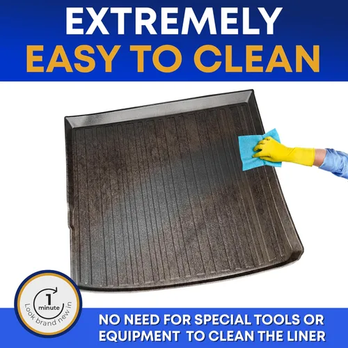 Vista 4 de Forro de carga prémium para Jeep Cherokee 2014-2023 – Tapete de maletero de automóvil de ajuste personalizado – Tapete de carga negro para todas