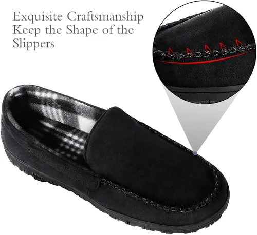 Vista 2 de shoeslocker Pantuflas de microgamuza para hombre mocasines de espuma viscoelástica