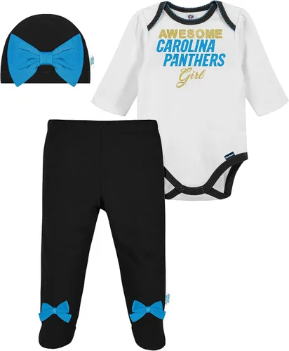 Vista 25 de NFL Conjunto de enterizo, pantalón con pies y gorro de 3 piezas para bebé niña