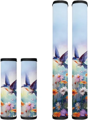 Vista 19 de Fundas para manija de puerta de nevera con colibrí floral, estilo bohemio, 4 unidades, protege tu microondas, horno, refrigerador, lavavajillas