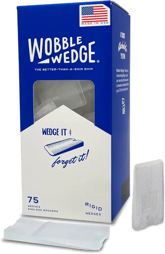 Vista 10 de Wobble Wedges Cuñas de nivelación resistentes, fabricadas en los Estados Unidos, las cuñas de plástico rígido originales para nivelar muebles
