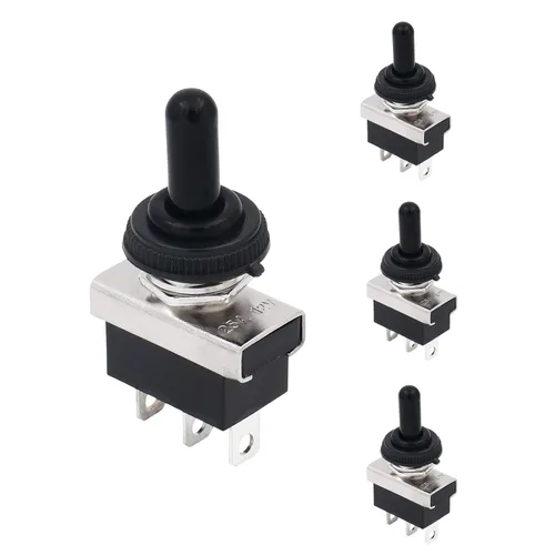 Vista 10 de Baomain, interruptor de conmutación SPST con apagado-encendido, 2 clavijas, 12 V 25 A con cubierta impermeable para auto