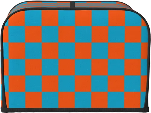 Vista 23 de Funda para máquina de pan de 2 rebanadas de color blanco y negro con bolsillos, cubierta para tostadora, protección de huellas dactilares, lavable a