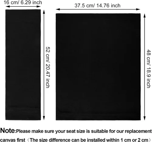 Vista 2 de Juego de 2 sillas de repuesto de lona de director, asiento y respaldo de silla de maquillaje, protector de taburete de lona de algodón para silla