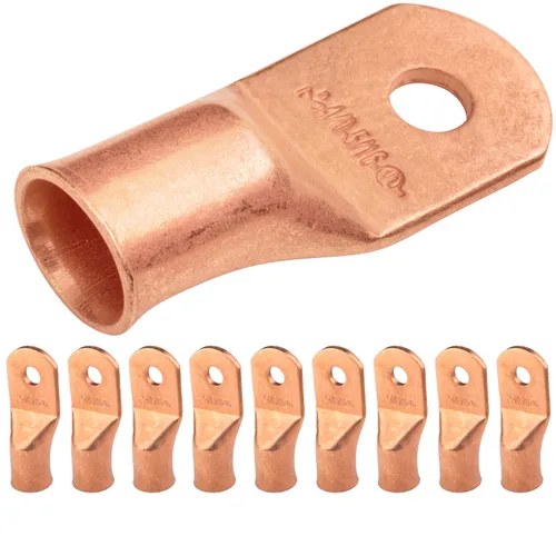 Vista 68 de SELTERM - 5 terminales de anillo resistentes para cable de batería, calibre 1/0 AWG, pernos de 1/2 pulgadas, terminales de calibre 0, ojales