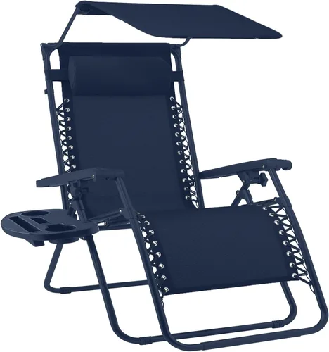 Vista 93 de Best Choice Products Silla reclinable plegable de gravedad cero para exteriores, de patio, para salón al aire libre, con toldo ajustable
