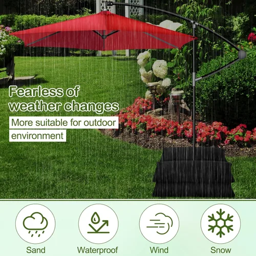 Vista 5 de Paquete de 5 bolsas de arena con peso de base de paraguas de 275 libras, bolsas de arena para peso resistente a la intemperie, rellenables