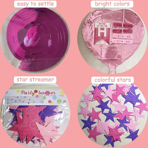 Vista 7 de Decoraciones de cumpleaños número 18 para niñas, suministros de globos rosados de feliz cumpleaños que incluyen 18 globos de números rosas