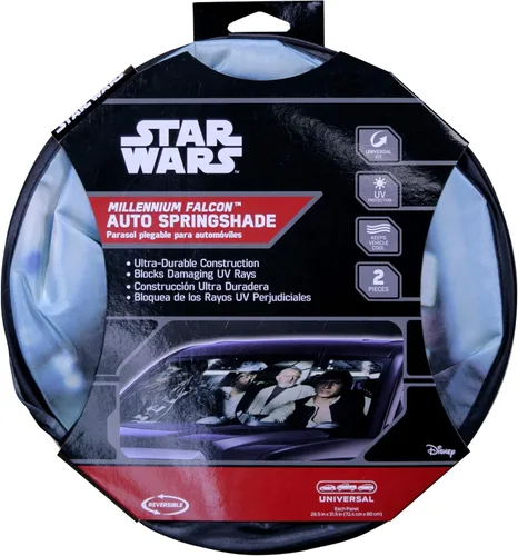 Vista 2 de Plasticolor 003747R01 Star Wars Millennium Falcon, pantallas solares con ventosa para ventana lateral (2 unidades, Pack de 1)