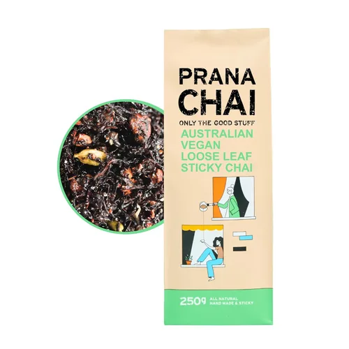 Vista 17 de Prana Chai Muestra de 3 sabores - Masala Original Chai, mezcla de cúrcuma, menta