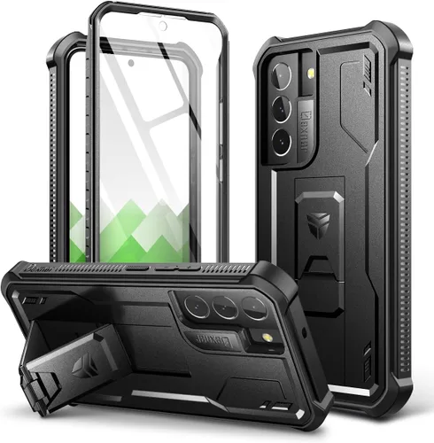 Vista 9 de Dexnor Funda para Samsung Galaxy S22 Plus, [Protector de Pantalla Integrado y Soporte] Protección de Grado Militar de Servicio Pesado a Prueba