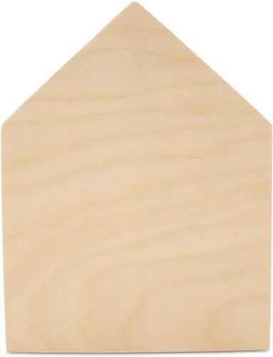 Cartel de madera gruesa para manualidades de 5-1/4 x 4 pulgadas, paquete de 2 recortes de madera, decoración de bandeja escalonada, letreros en