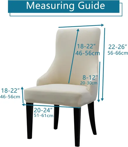 Vista 2 de Liykimt Juego de 1 funda elástica para silla lateral con respaldo de ala, funda decorativa para silla de comedor con brazo, lavable tapizada