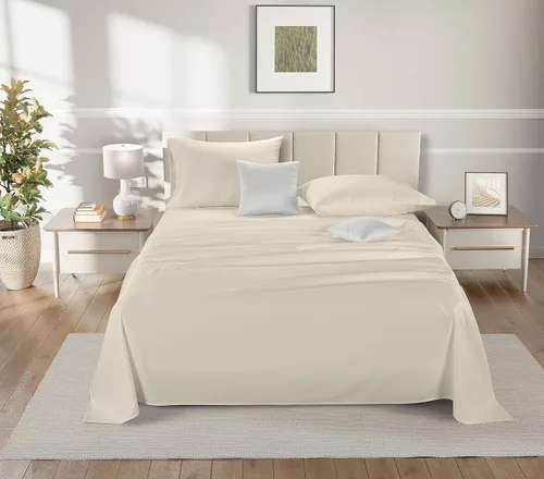 Vista 2 de LANE LINEN Sábanas de tamaño matrimonial, 1200 hilos, 100% algodón egipcio, juego de sábanas de 4 piezas, sábanas refrescantes, tamaño matrimonial