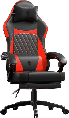 Vista 33 de Dowinx Silla de juegos con cojín de resorte de bolsillo, silla ergonómica para computadora con masaje lumbar y reposapiés para adultos, silla