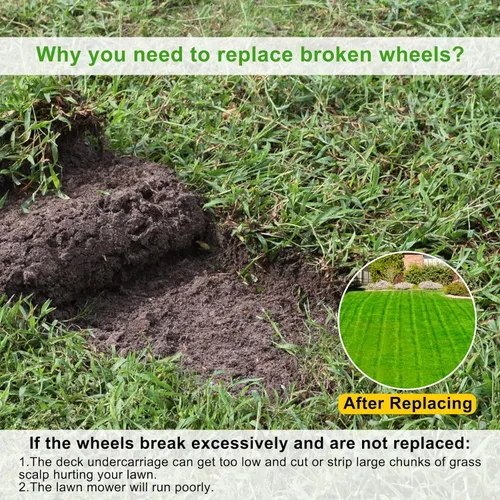Vista 5 de AM125172 Kit de rueda de cubierta compatible con John Deere 48, 54, 60, 72 pulgadas, cortacésped de cubierta de repuesto OEM AM125172 (4 piezas)