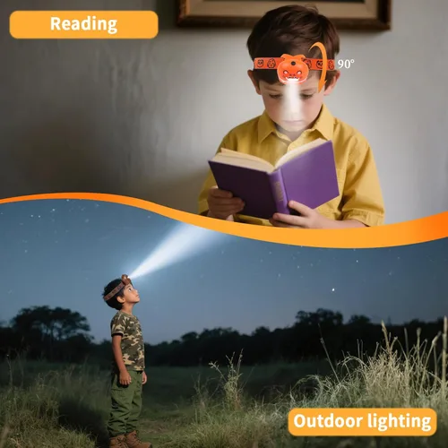 Vista 9 de KunHe Paquete de 8 Linternas Frontales LED para Niños con Diseños de Animales, Linterna Frontal Ajustable para Acampar, Correr, Rellenos