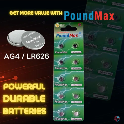 Vista 6 de PoundMax AG4 LR626 Baterías 1.5v Batería alcalina de botón - 10