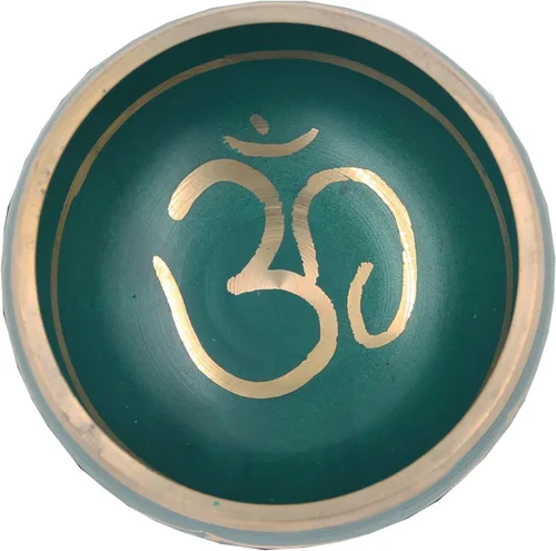 Vista 3 de DharmaObjects® Juego de regalo de caja de cojín de mazo azul tibetano para meditación OM (verde)