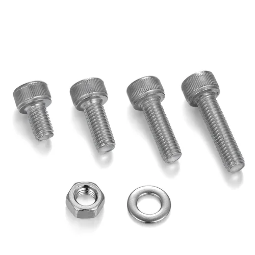 Vista 5 de Juego de 1500 piezas de tornillos y pernos de acero inoxidable 304, surtidos M2 M3 M4 M5, tornillos hexagonales, tuercas y arandelas con 4 tipos