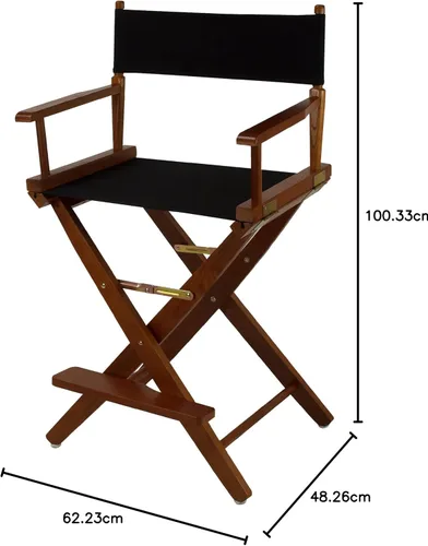 Vista 170 de American Trails - Silla de director extra ancha de 24 pulgadas, marco negro con lienzo verde cazador, altura de mostrador